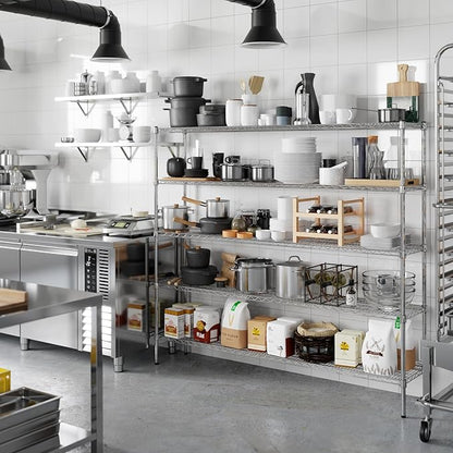 Regal Altair 14" Deep x 72" Wide x 64" Height Wire Shelving Kit | 5-Tier | NSF Commercial Storage Rack Unit