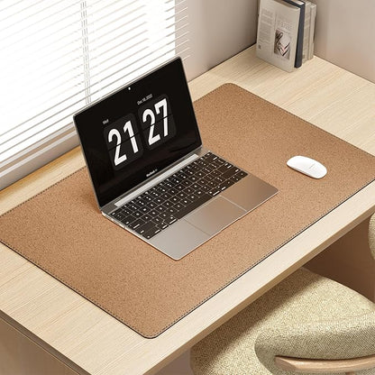 Mydours Dual-Sided PU Leather Desk Mat 31.5"x19.7" - Extra Large Cork Backing Mouse Pad for Office & Home, Premium Writing Surface, Waterproof Computer Desk Pad Protector for Laptop and Keyboard