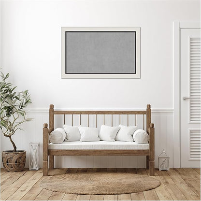 Amanti Art Silver Framed Magnetic Board 30x46 Large Vision Board for use with Magnets, 100% Metal Sheet to Display Items as Office Decor or for Home Organization in mudroom, Kitchen or Kids Room