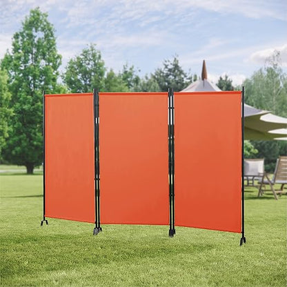 Proman Products - Galaxy Section Divider, Water Repellent Fabric Room Divider with Black Powder Coated Metal Frame for Indoors or Outdoors (Orange)