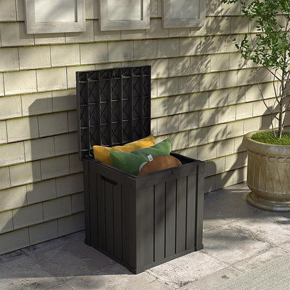 Yardgrace 80 Gallon Outdoor Storage Box Waterproof, Resin Deck Boxes with Lockable Lid & UV-Resistant for Patio, Pool, Garden Furniture Cushions & Accessories, Black