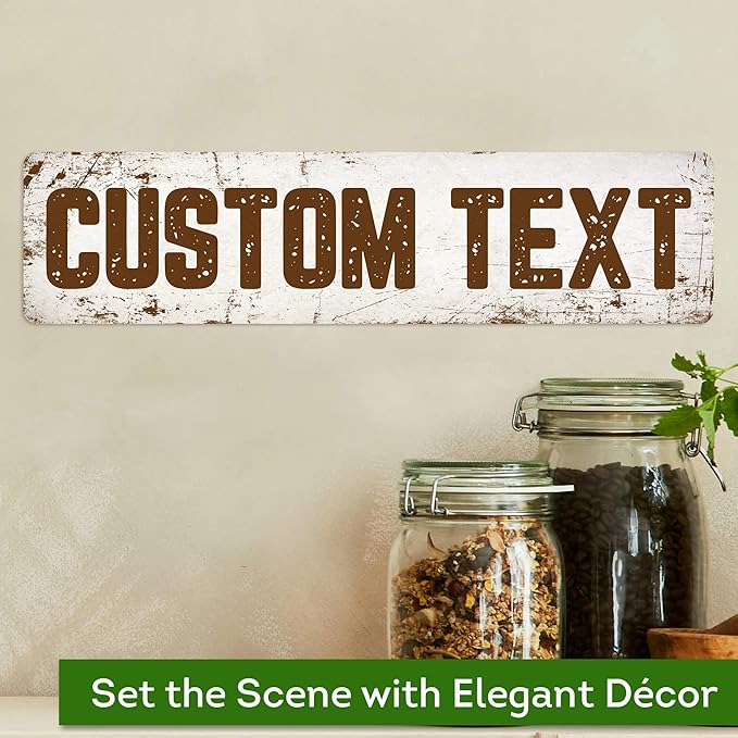 Custom Sign, Custom Street Sign, 11 Font Colors, 13 Font Styles, 4 Hole Options, 22 Sizes, 3x12 Inches,Ideal Christmas Gift Rust Free DiBound, Fade Resistant, Made in USA by My Sign Center (Rustic)