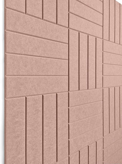 DECORITA Felt Bulletin Board Tiles | Modern Cork Board Alternative | Large Cork Boards for Walls | Aesthetic Felt Wall Panels for Office & Home Decor | Pinboard & Photo Board (12-Pack) | Terracotta