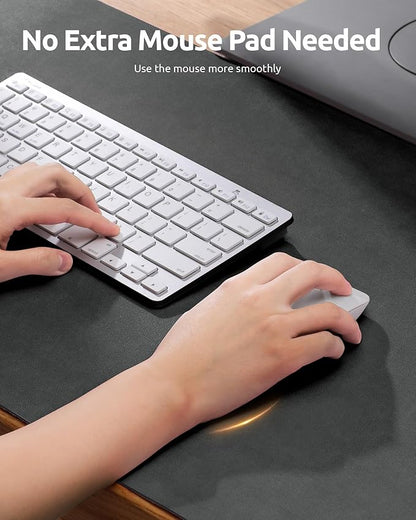 YSAGi Leather Desk Protector, Office Mat, Large Mouse Mat, Non-Slip PU Leather Blotter, Laptop Desk Pad, Waterproof Writing Pad for Office and Home (Dark Grey, 35.4" x 17")