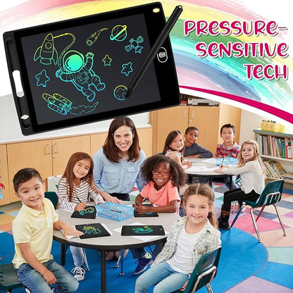Zhehao 20 Pack LCD Writing Tablet for Kids: 8.5 Inch Colorful Drawing Doodle Boards - Reusable Erasable Doodle Board Educational Learning Toys Gifts for Toddlers Ages 3-8 Party Favors(Black,Cute)