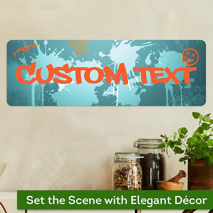 Custom Sign, Custom Street Sign, 11 Font Colors, 13 Font Styles, 4 Hole Options, 22 Sizes, 6x18 Inches, Rust Free DiBound, Fade Resistant, Made in USA by My Sign Center (Graffiti)