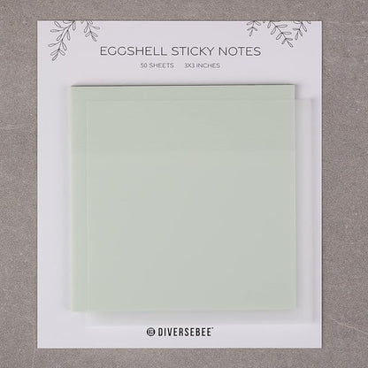 DiverseBee 50 Sheets Pastel Transparent Sticky Notes, 3x3” Clear Sticky Tabs, Translucent Page Flags Book Markers Stickers, Planner Accessories, Bible Journaling Study Office Supplies (Eggshell)