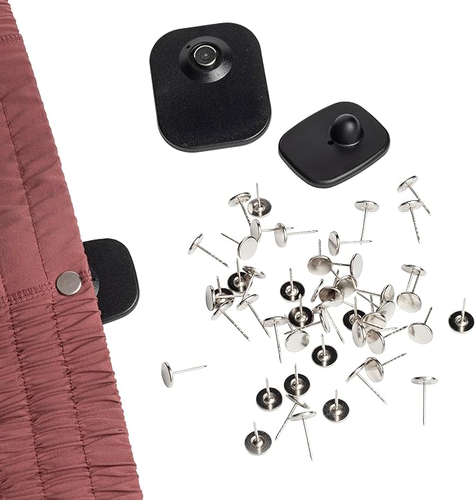 16MM GROOVED Flathead Pins for Retail Security Tags EAS Loss Prevention – 1000 Count – Checkpoint Security Compatible for Theft Prevention – for Apparel, Accessories, Others by BullsEye Protection
