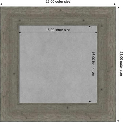 Amanti Art Grey Framed Magnetic Board 23x23 Small Vision Board for use with Magnets, 100% Metal Sheet to Display Items as Office Decor or for Home Organization in mudroom, Kitchen or Kids Room