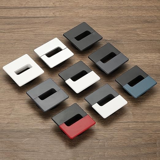 PATIKIL 2.8inch Desk Grommet, 6Pcs Cable Grommet Wire Management Cable Hole Cover Cord Organizer for Office Home Table Countertop, Black/White Black/Blue Black/Grey
