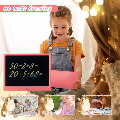 LCD Writing Tablet for Kids, 15 Inch Colorful Electronic Doodle Board, Educational Learning Kids Drawing Tablet Toys, Christmas Birthday Gift for 3 4 5 6 7 8 9 Year Old Girls Boy