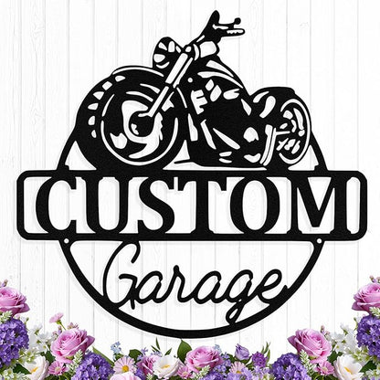 Custom Motorcycle Metal Signs Personalized Biker Name Sign Custom Garage Decor Motorbikes Wall Art Decor Motorcycle Sign Men Room Decorate Gifts for Men Husband Rider