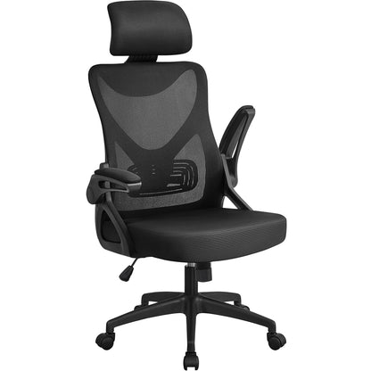 Ergonomic Office Chair with Headrest, Lumbar Support, Black