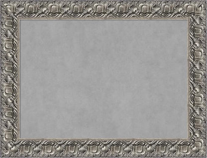 Amanti Art Silver Framed Magnetic Board 26x34 Medium Vision Board for use with Magnets, 100% Metal Sheet to Display Items as Office Decor or for Home Organization in mudroom, Kitchen or Kids Room