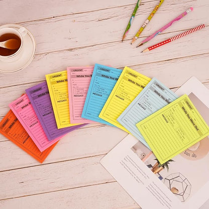 9 Pieces Phone Message Pads for Office, Big Sticky Notes for Wall, Assorted Colors Funny Office Sticky Notes, Urgent While You were Out Message Pad, Work Call, Teacher Supplies No Black Frame