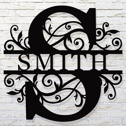 HYTSIGN Custom Metal Name Sign, Personalized Family Name Signs for Home Decor, Customizable Modern Monogram Wall Art, Words & Quotes Theme, Wall Mount, 1 Count