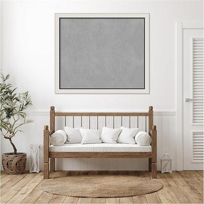 Amanti Art Silver Framed Magnetic Board 46x54 Oversize Vision Board for use with Magnets, 100% Metal Sheet to Display Items as Office Decor or for Home Organization in mudroom, Kitchen or Kids Room