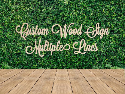 Personalized Wood Sign, Laser Cut. Select Favorite Font, Size and up to 3 Lines per Size. Live Preview.