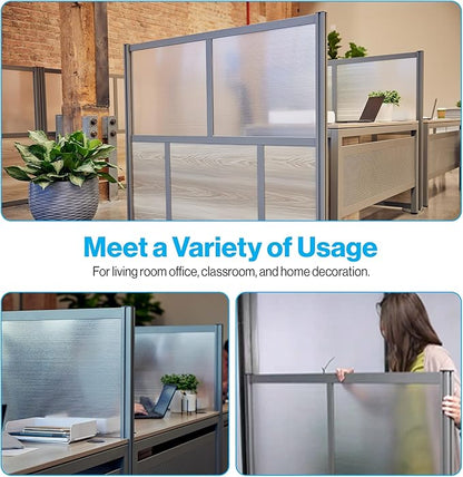 NBF Office Partition Room Divider - 76" H x 72" W Gray, Large Privacy Screen, Portable Partition Wall, Free Standing Office Divider