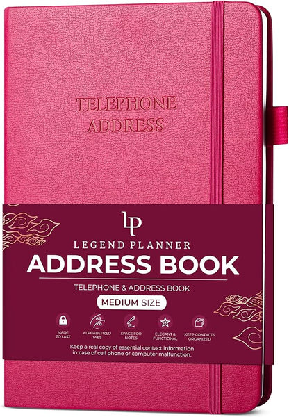 Legend Planner Address Book with Alphabetical Tabs — 645 Contacts