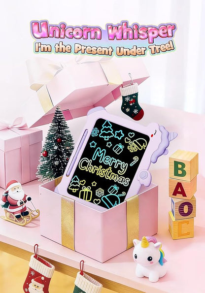 Kikapabi LCD Writing Tablet for Kids, Unicorn Toys Gifts for 3 4 5 6 7 Year Old Girls, Colorful Drawing Doodle Board, Toddler Educational Travel Toys Christmas Birthday Purple