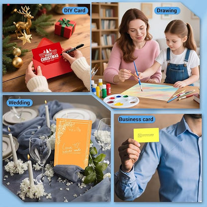 Cardstock Paper, 5 Colors Colored Cardstock 8.5x11, 120 Sheets Card Stock, 200GSM Thick Printer Paper 8.5x11, Colored Card Stock Paper for Greeting Cards, DIY Cards, Wedding Invitation, Postcards
