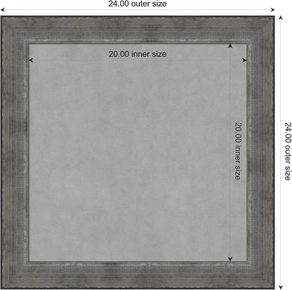Amanti Art Silver Framed Magnetic Board 24x24 Medium Vision Board for use with Magnets, 100% Metal Sheet to Display Items as Office Decor or for Home Organization in mudroom, Kitchen or Kids Room