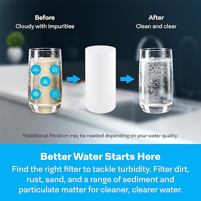 SpiroPure SP-DD-2501-BB 10x4.5 BB 1 Micron Spun Melt-Blown Polypropylene Water Filter Cartridge SDC-45-1001 DGD-2501 155359-43 (Case of 8)
