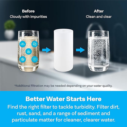 SpiroPure SP-DD-2501-BB 10x4.5 BB 1 Micron Spun Melt-Blown Polypropylene Water Filter Cartridge SDC-45-1001 DGD-2501 155359-43 (Case of 8)