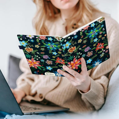 Comkiso Address Book with Individual Alphabetical Tabs Laminated, Large Print Address Book with 468 Wide Lining Entry Spaces, Change of Address Labels, Hardcover Address Book 5.7 x 8.5" - Bloom