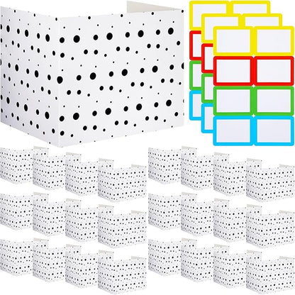 Crtiin 24 Pcs Privacy Folders for Students Desk Dividers Standard School Privacy Cardboard Board Testing Dividers Shield for Classroom Teacher Supplies Keep Eyes from roving(Classic)