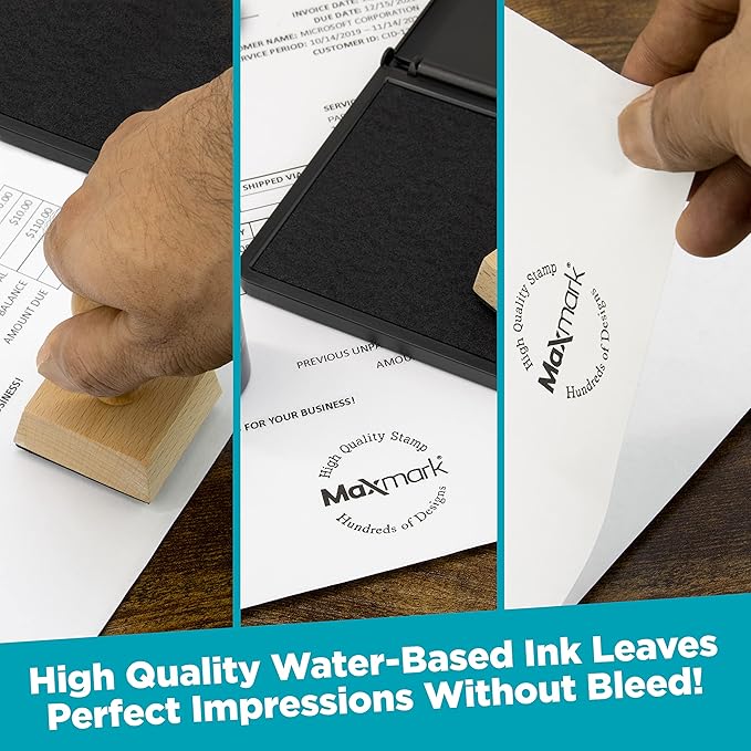 MaxMark Premium Refill Ink with Control Tip Bottle for Self-Inking Stamps, Purple Color - 4 oz.