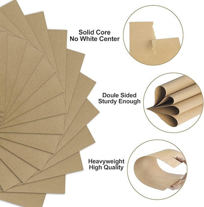 Brown Kraft Cardstock - 8.5'' x 11'' 85lb Cover Card Stock Heavyweight Paper Perfect for Scrapbooks/Art/Crafts/Christmas/New Year Cards 25 Sheets 250GSM UAP13KP