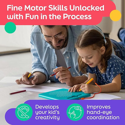 AYNAT FUN Magnetic Drawing Board for Kids & Toddlers with Beads and Magnet Stylus Pen - Magnetic Tablet Toy for Airplane & Car Ride Activities for Kids