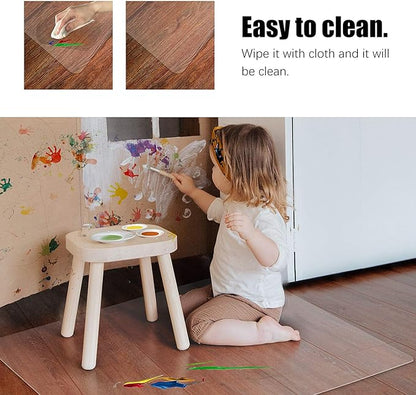 Kuyal Clear Chair mat for Hardwood Floor 51 x 63 inches Transparent Floor Mats Wood/Tile Protection Mat for Office & Home (51" X 63" Rectangle)