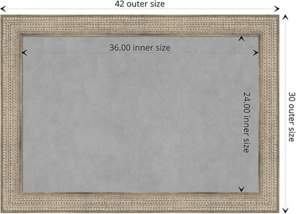 Amanti Art Silver Framed Magnetic Board 30x42 Large Vision Board for use with Magnets, 100% Metal Sheet to Display Items as Office Decor or for Home Organization in mudroom, Kitchen or Kids Room