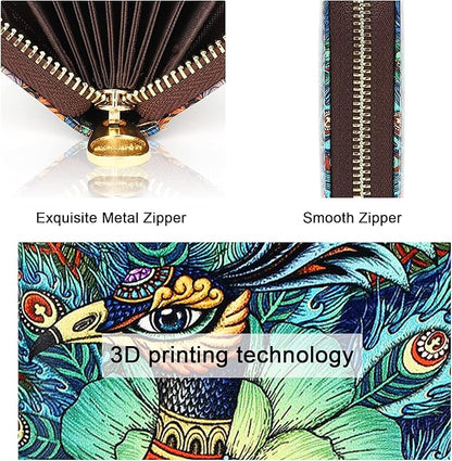 APHISON RFID Credit Card Holder Wallets for Women Leather Zipper Card Case for Ladies Keychain Wallet