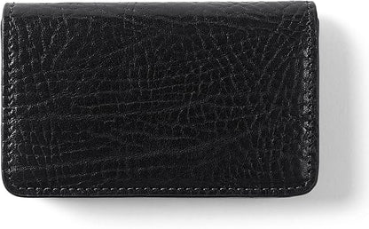 Leatherology Premium Ebony Business Card Case, Magnetic Closure ID Holder, Full Grain Leather