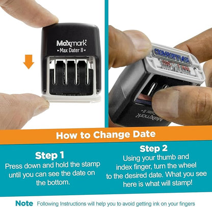 MaxMark Self-Inking Rubber Date Office Stamp with E-MAILED Phrase & Date - Black Ink (Max Dater II), 12-Year Band