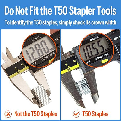 meite 21 Gauge 1/2-inch Crown Upholstery Staples, 304 Stainless Steel with 1/2-inch Leg Length, Heavy Duty Staples for Staple Gun MT8016 (10,000 Counts)