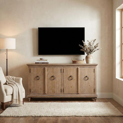 Martin Svensson Home Garden District 65" Solid Wood TV Stand, Driftwood