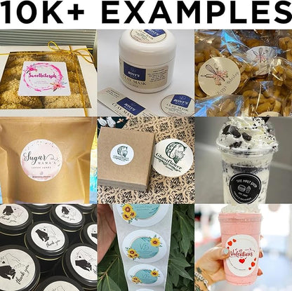 Personalized Labels - Custom Stickers with Any Design Image Logo Text, Thank You Labels, 100 Scalloped 6x6