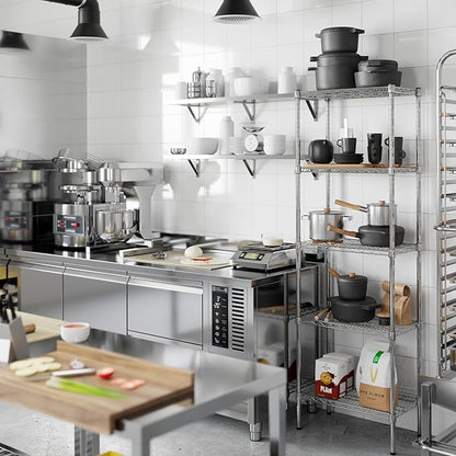 Regal Altair 14" Deep x 24" Wide x 74" Height Wire Shelving Kit | 5-Tier | NSF Commercial Storage Rack Unit