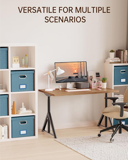 Oterri File Organizer with Lid, File Box, File Cabinet for Letter File Folder Storage, Hanging File Organizer for Office/Decor/Home,Document Organizer, 1 Pack,Dark-Blue-Box Only