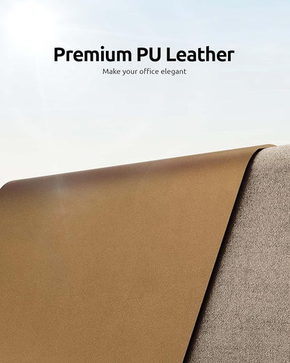 YSAGi Leather Desk Protector, Office Mat, Large Mouse Mat, Non-Slip PU Leather Blotter, Laptop Desk Pad, Waterproof Writing Pad for Office and Home (Bronze, 23.6" x 13.8")
