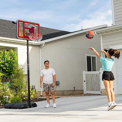 Lifetime NBA Miami Heat Portable Basketball Hoop, Adjustable Height 7.5-10 Ft, 44 Inch Shatterproof Fusion Backboard, Base with Wheels