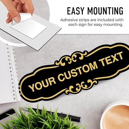 Custom Wall or Door Sign, Personalized Plaque Engraved Message for Bussiness, Property and Home Indoor/Outdoor, 4x12 Inches, Made in USA by Sigo Signs - Cloud