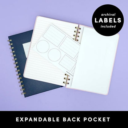 PAPERAGE Lined Spiral Journal Notebook, (Checkered Rainbow), 160 Pages, Hardcover Journal for Women & Men, Medium 5.5 in x 8 in - 100 GSM, Thick Paper, Spiral Notebook for Work, School & Journaling