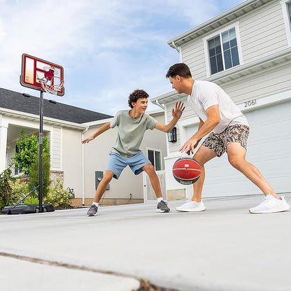 Lifetime NBA Miami Heat Portable Basketball Hoop, Adjustable Height 7.5-10 Ft, 44 Inch Shatterproof Fusion Backboard, Base with Wheels
