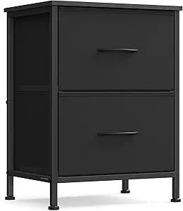 Nightstand with 2 Fabric Drawers, Bedside Table, Side End Table